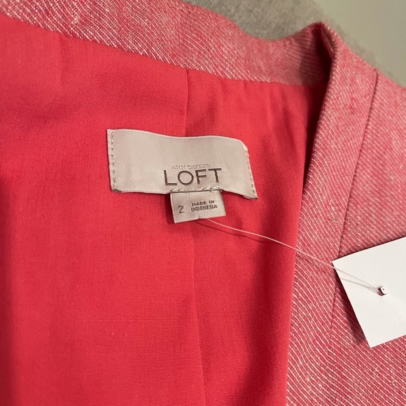 Loft salmon pink linen blazer NWT Sz 2 - Picture 7 of 8